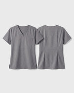 Women's One-Pocket V-neck Scrub Top Heather Gray