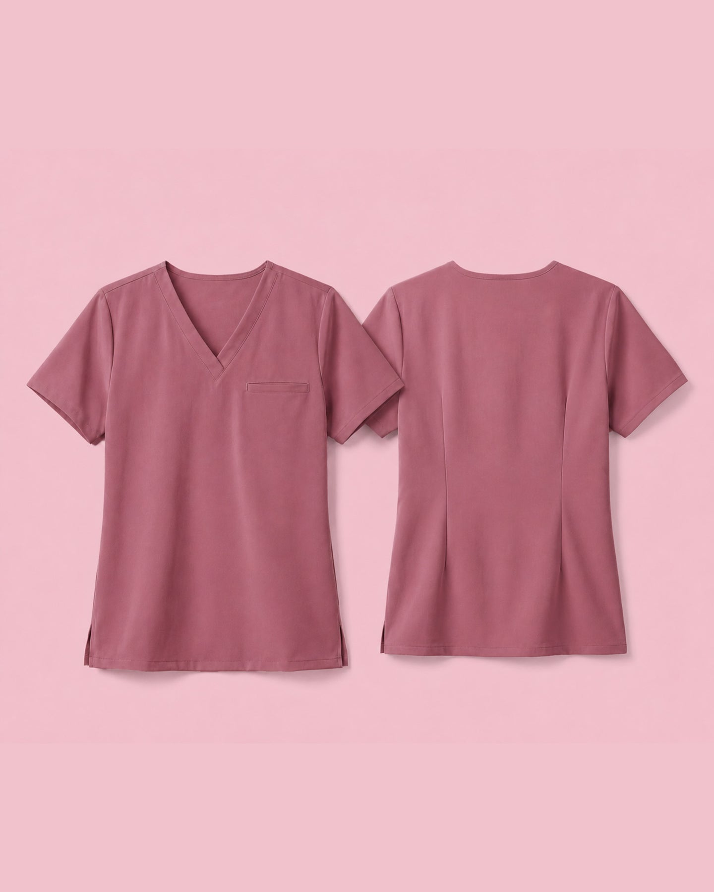 Women's One-Pocket V-neck Scrub Top Royal Mauve