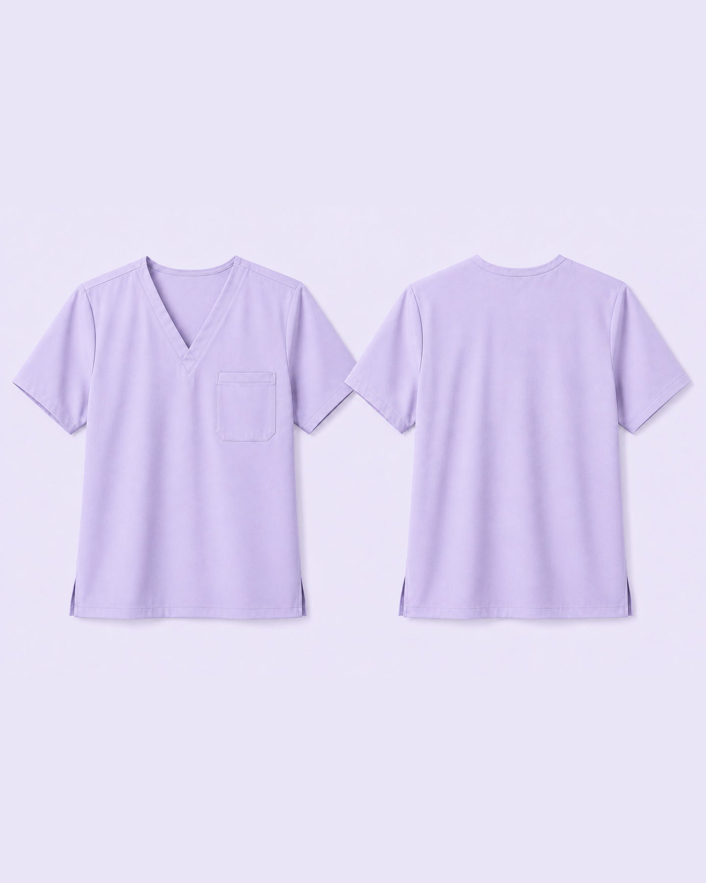 Men's One-Pocket V-neck Scrub Top Lavender