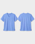 Men's One-Pocket V-neck Scrub Top Ceil Blue