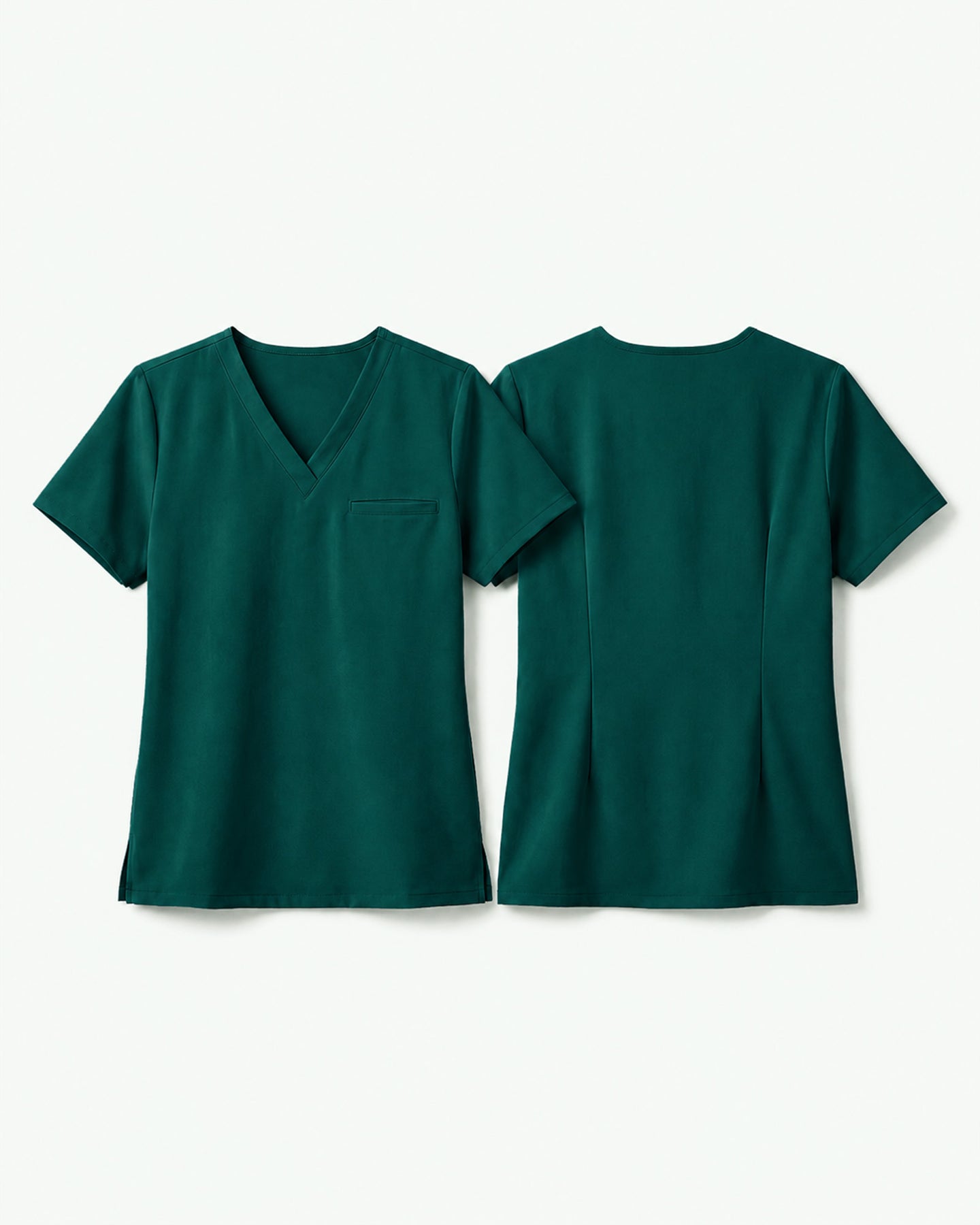 Women's One-Pocket V-neck Scrub Top Midnight Green