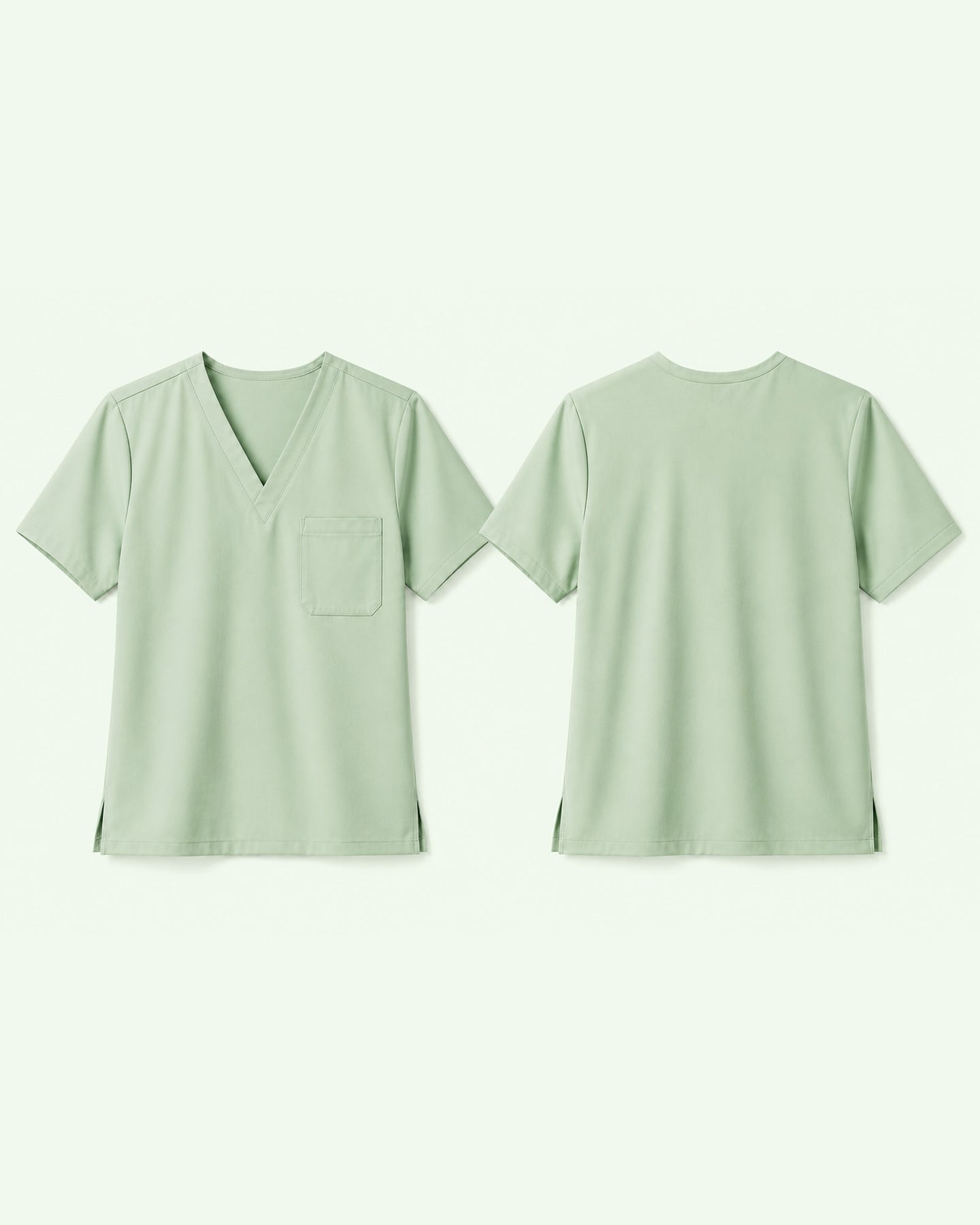 Men's One-Pocket V-neck Scrub Top Mint