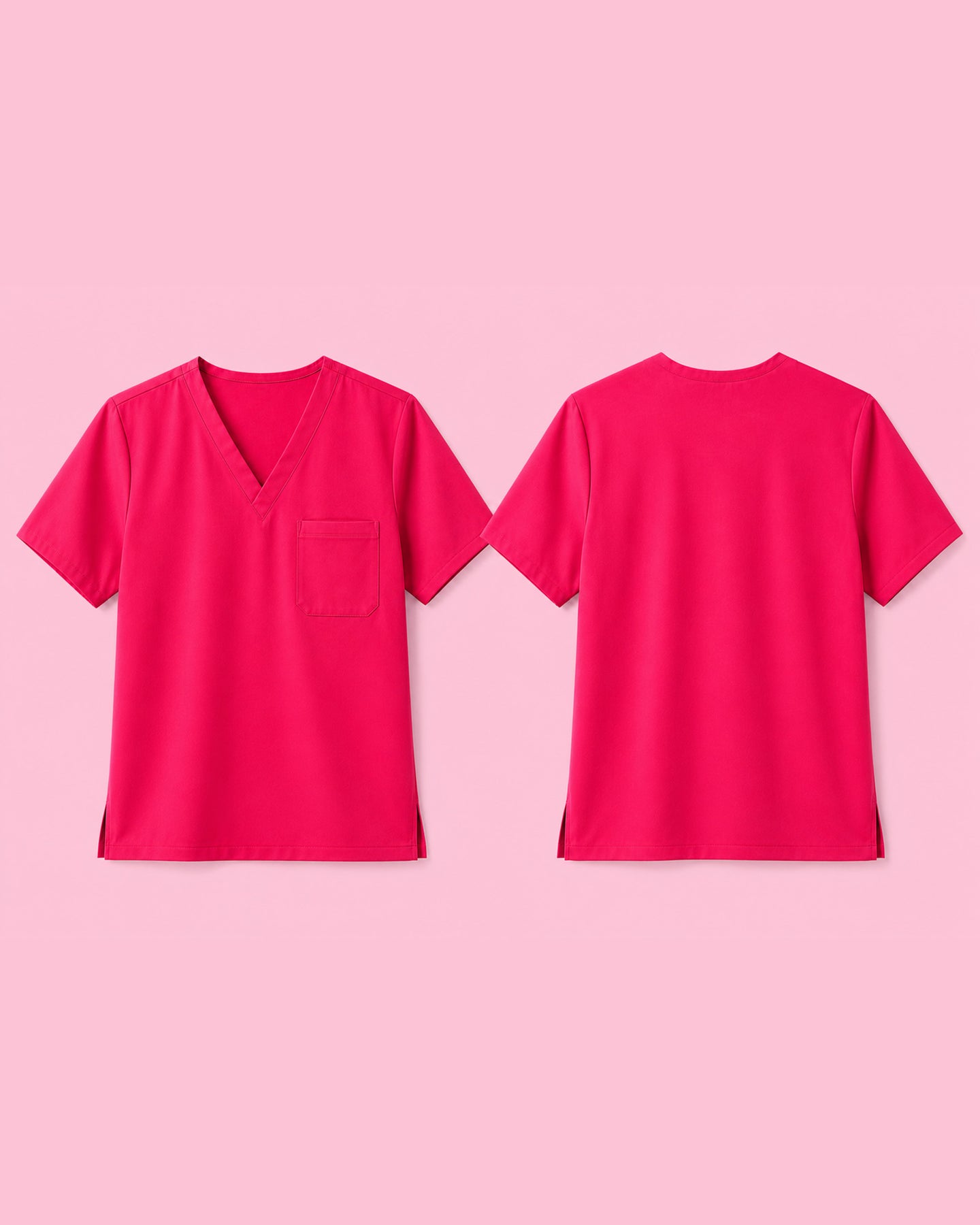 Men's One-Pocket V-neck Scrub Top Sangria