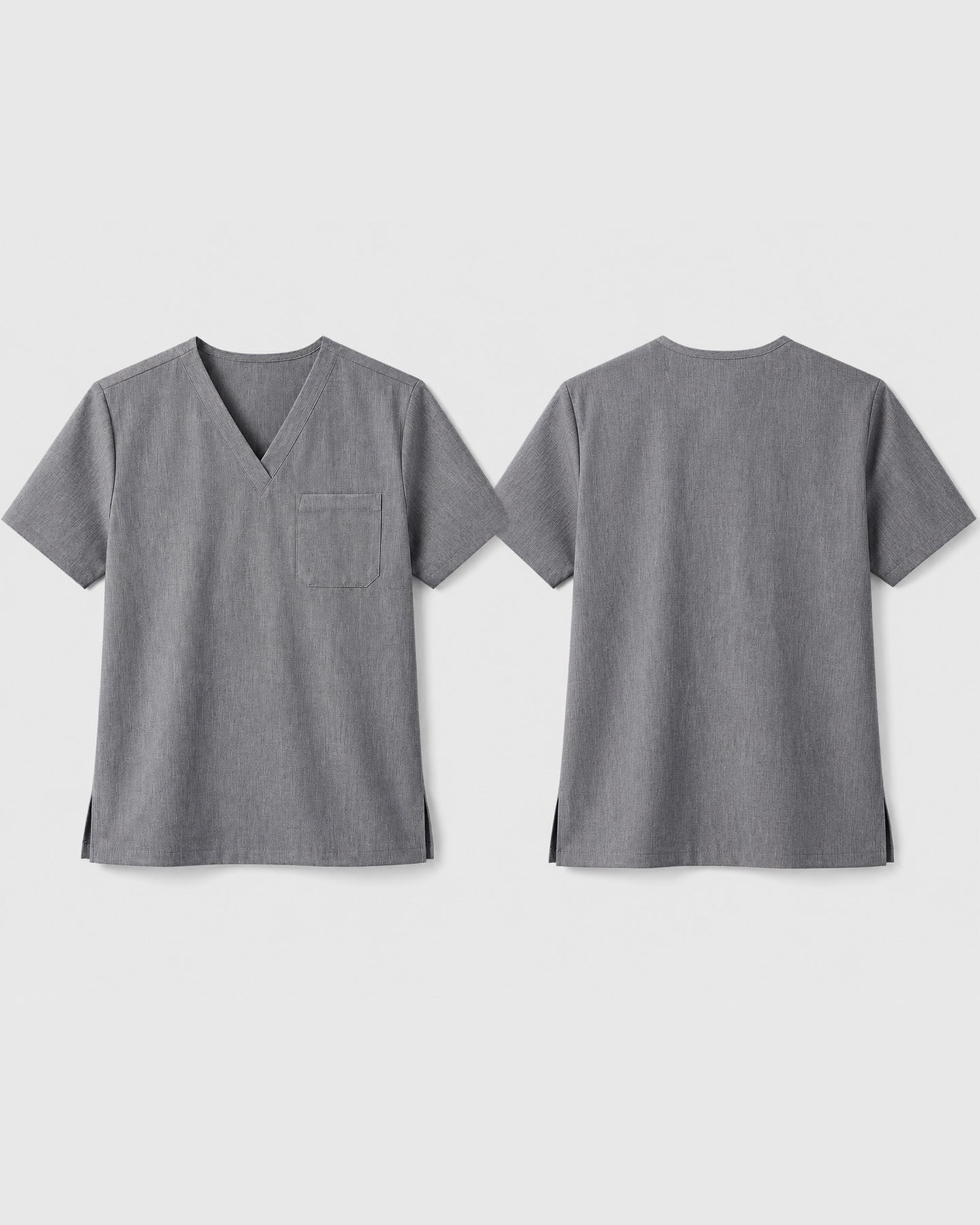 Men's One-Pocket V-neck Scrub Top Heather Gray