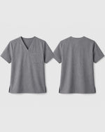 Men's One-Pocket V-neck Scrub Top Heather Gray