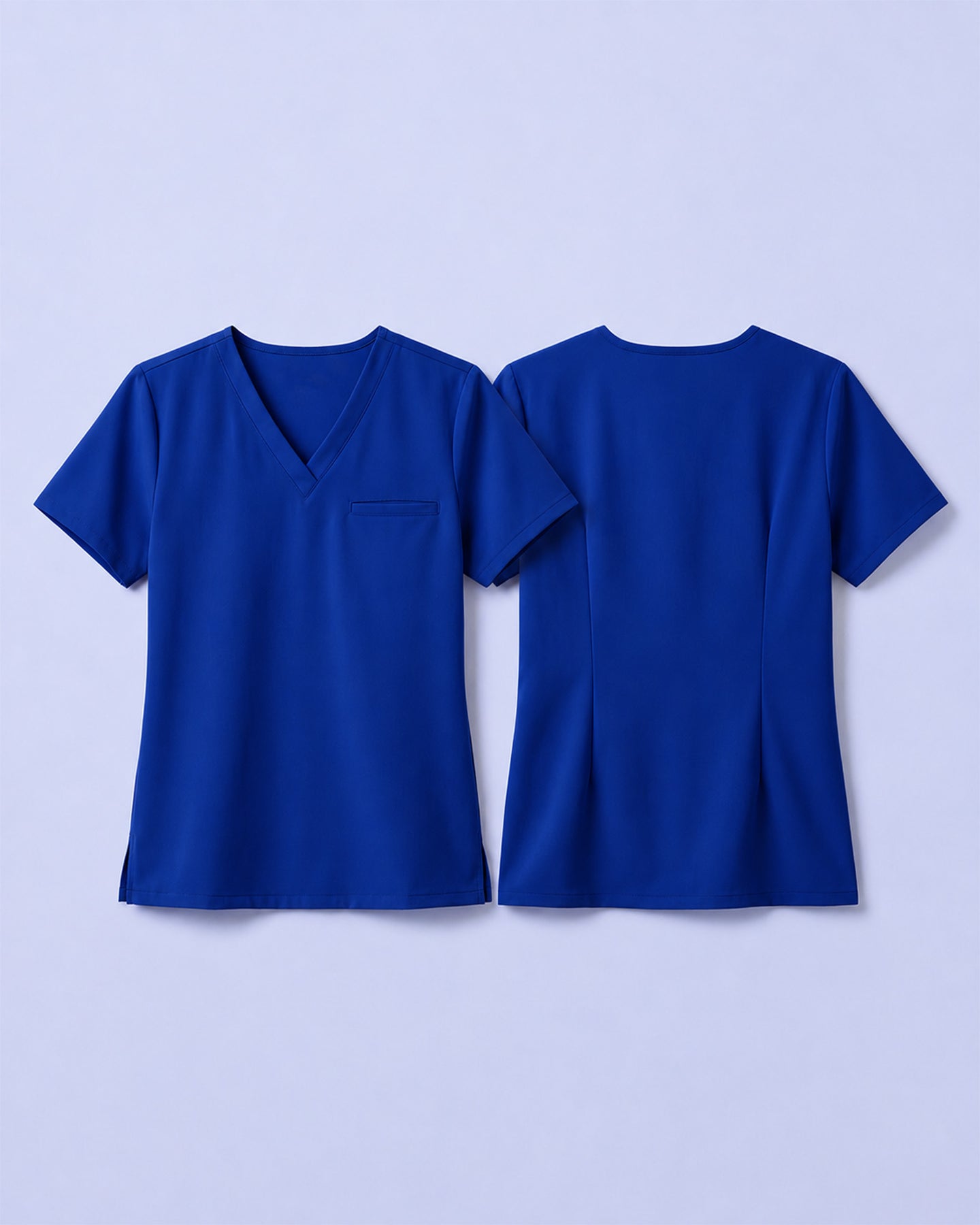 Women's One-Pocket V-neck Scrub Top Galaxy Blue