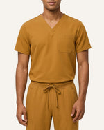 Men's One-Pocket V-neck Scrub Top Cider