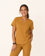 Women's One-Pocket V-neck Scrub Top Cider