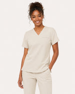 Women's One-Pocket V-neck Scrub Top Birch