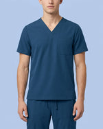 Men's One-Pocket V-neck Scrub Top Ocean