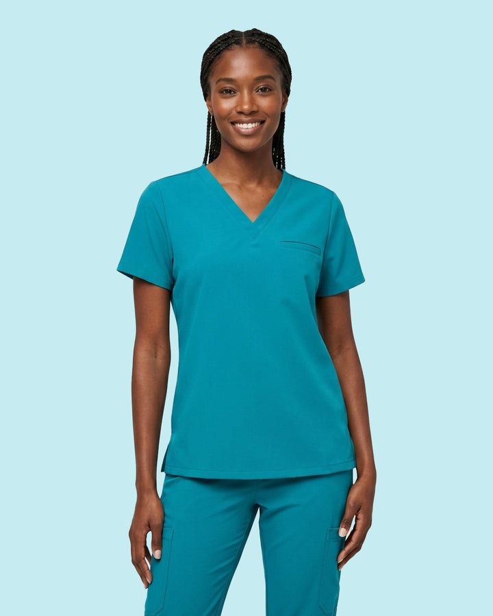 Women's One-Pocket V-neck Scrub Top Marina