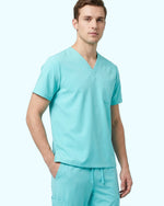 Men's One-Pocket V-neck Scrub Top Surf