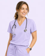 Women's One-Pocket V-neck Scrub Top Lavender