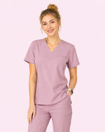 Women's One-Pocket V-neck Scrub Top Blossom