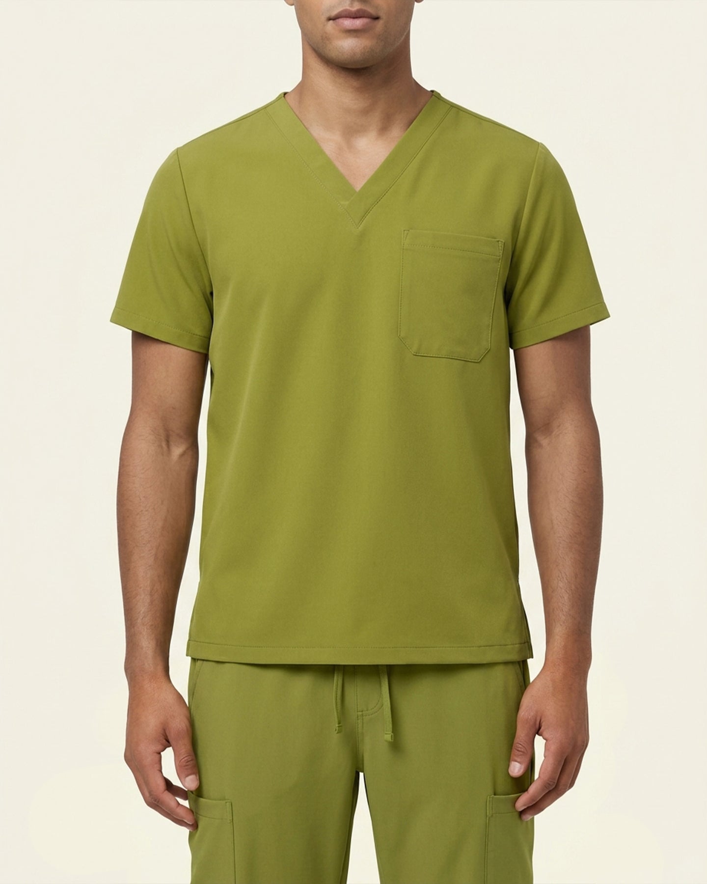 Men's One-Pocket V-neck Scrub Top Avocado