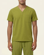 Men's One-Pocket V-neck Scrub Top Avocado