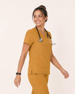 Women's One-Pocket V-neck Scrub Top Cider