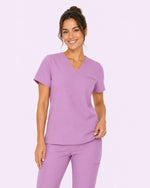 Women's One-Pocket V-neck Scrub Top Lilac