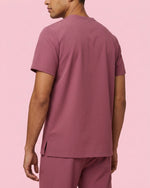 Men's One-Pocket V-neck Scrub Top Mauve