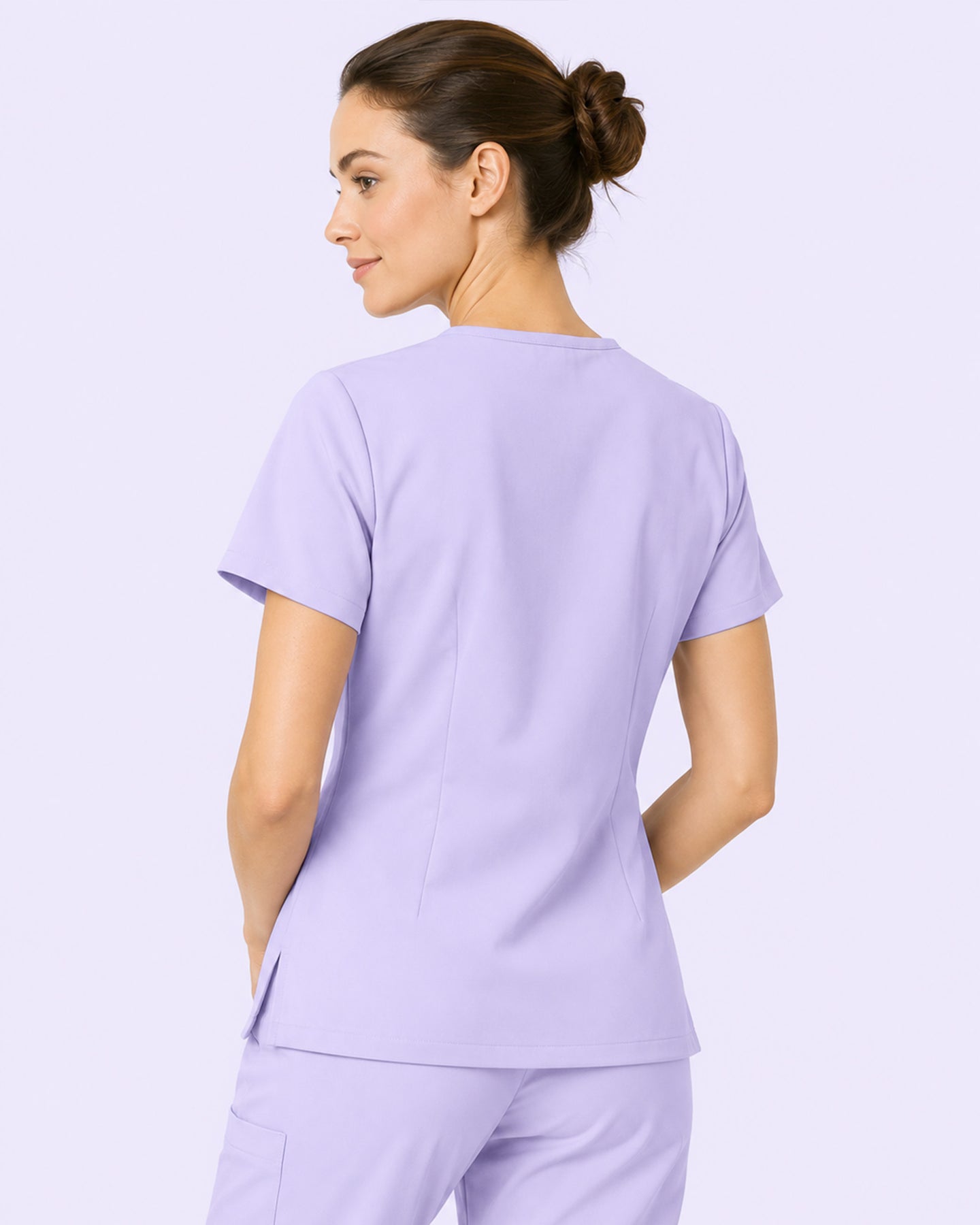 Women's One-Pocket V-neck Scrub Top Lavender