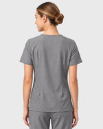Women's One-Pocket V-neck Scrub Top Heather Gray
