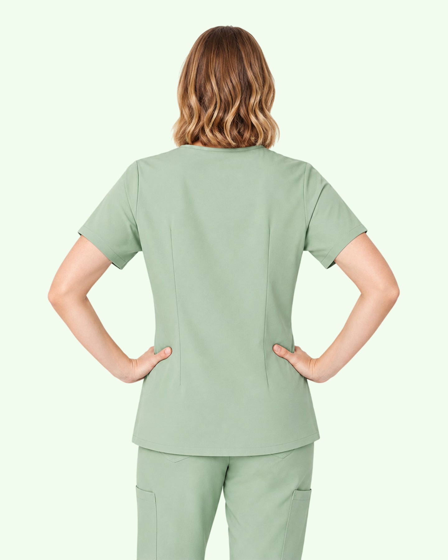 Women's One-Pocket V-neck Scrub Top Mint