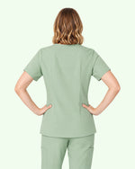 Women's One-Pocket V-neck Scrub Top Mint