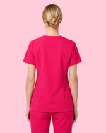 Women's One-Pocket V-neck Scrub Top Sangria