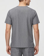 Men's One-Pocket V-neck Scrub Top Heather Gray