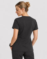 Women's One-Pocket V-neck Scrub Top Charcoal