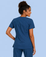 Women's One-Pocket V-neck Scrub Top Ocean
