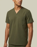 Men's One-Pocket V-neck Scrub Top Olive