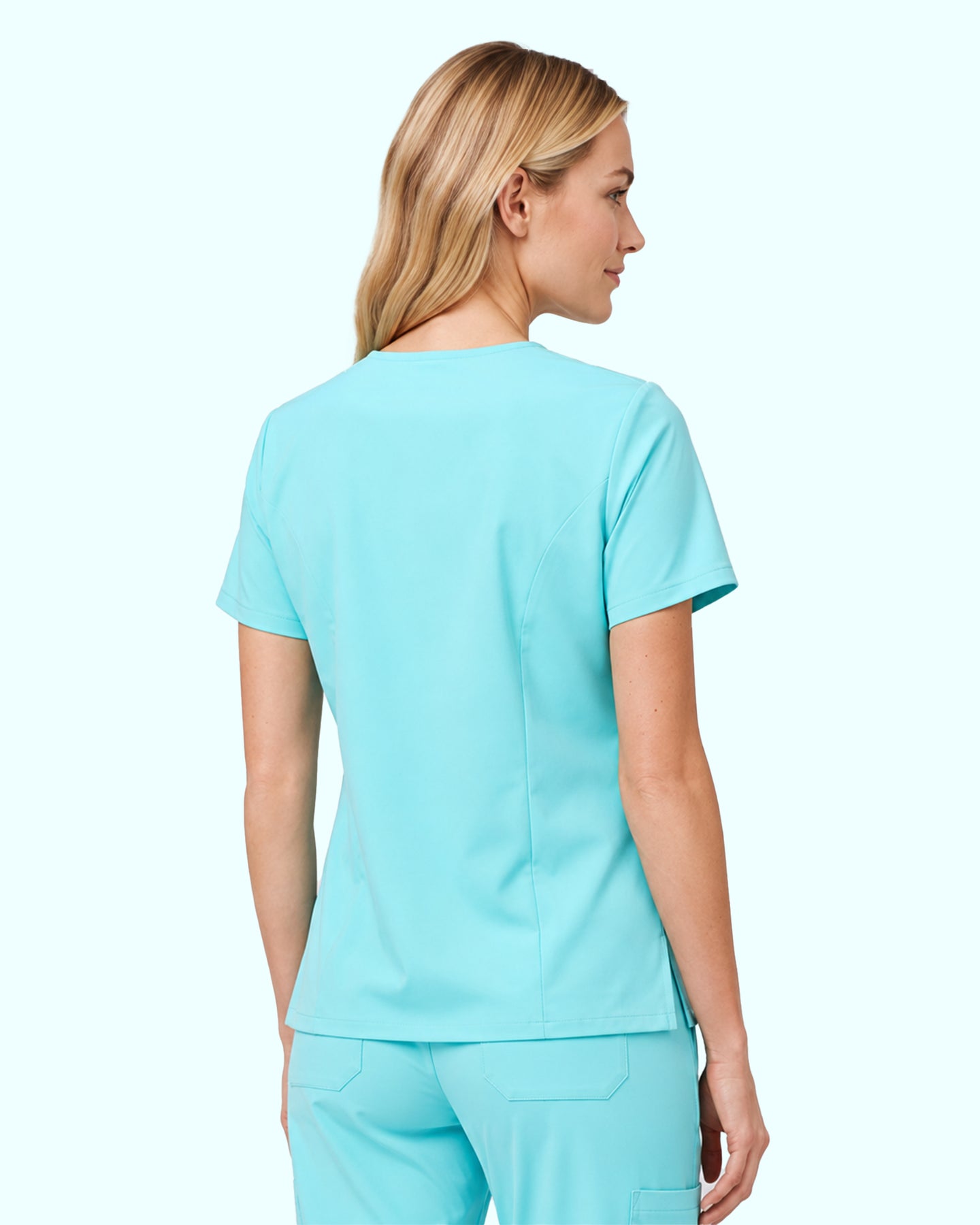 Women's One-Pocket V-neck Scrub Top Surf