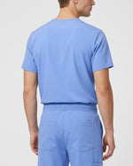 Men's One-Pocket V-neck Scrub Top Ceil Blue