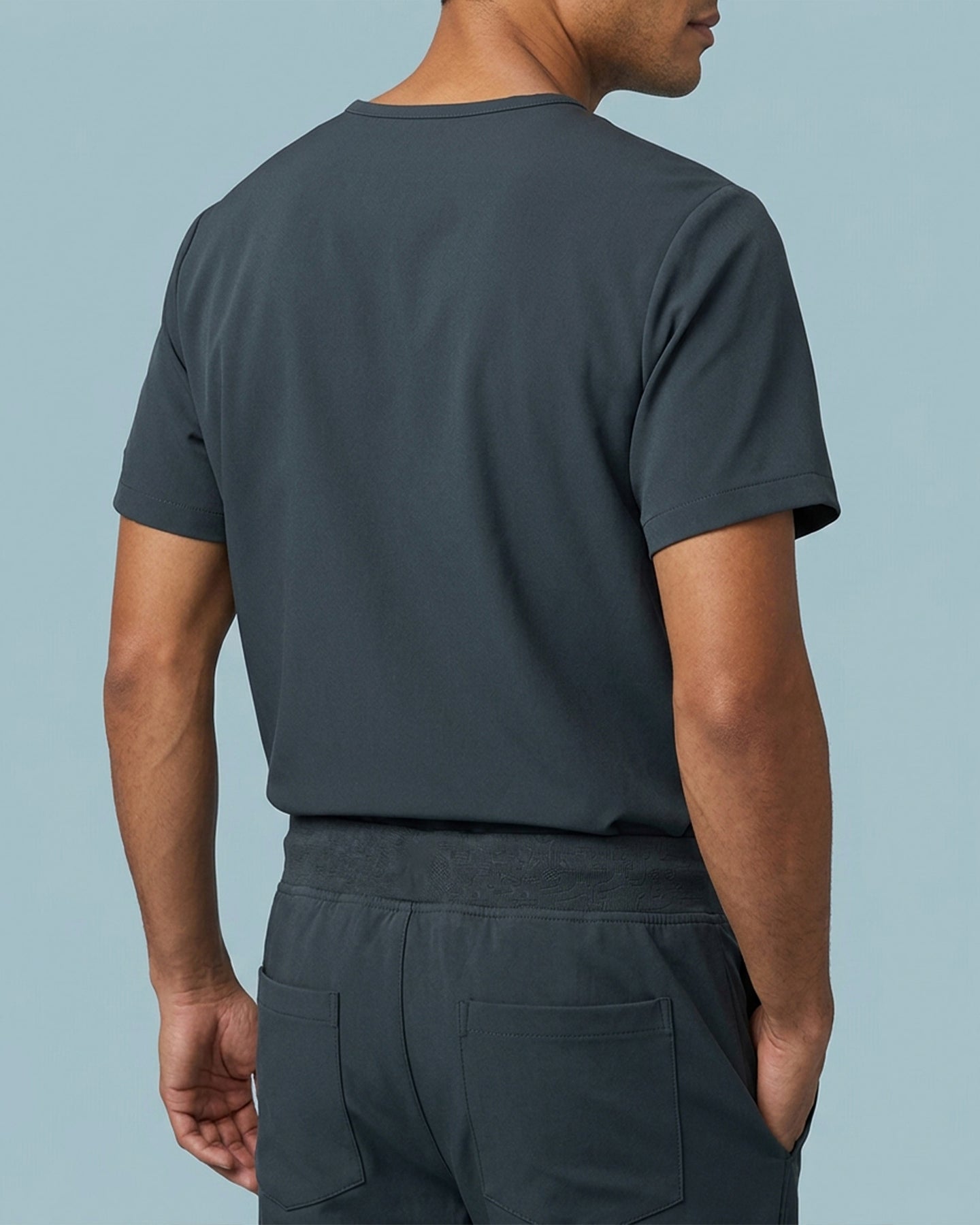 Men's One-Pocket V-neck Scrub Top Dark Harbor