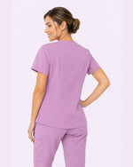 Women's One-Pocket V-neck Scrub Top Lilac