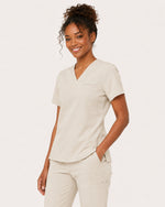 Women's One-Pocket V-neck Scrub Top Birch