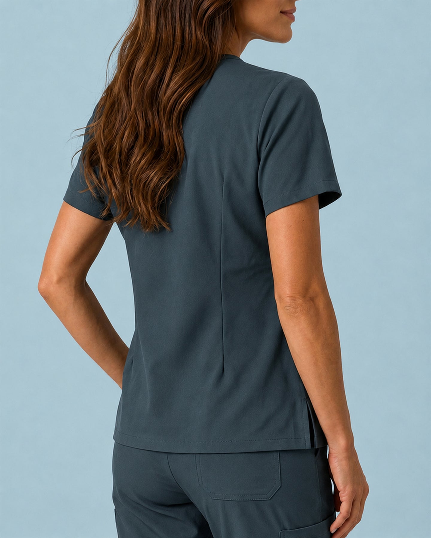 Women's One-Pocket V-neck Scrub Top Dark Harbor