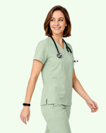 Women's One-Pocket V-neck Scrub Top Mint