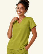 Women's One-Pocket V-neck Scrub Top Avocado