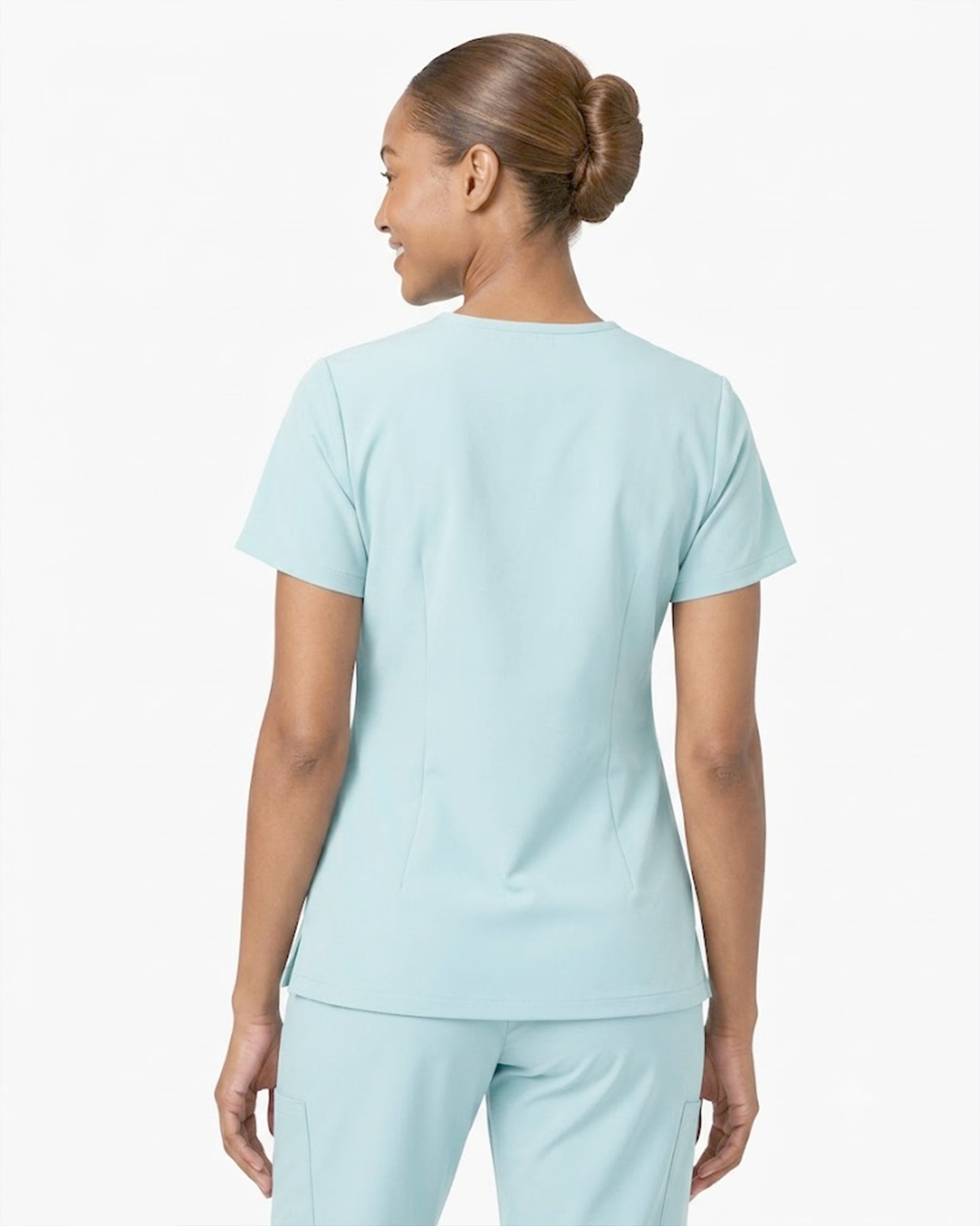 Women's One-Pocket V-neck Scrub Top Sky Blue