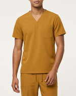 Men's One-Pocket V-neck Scrub Top Cider