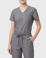 Women's One-Pocket V-neck Scrub Top Heather Gray