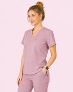 Women's One-Pocket V-neck Scrub Top Blossom