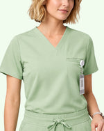 Women's One-Pocket V-neck Scrub Top Mint