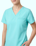 Women's One-Pocket V-neck Scrub Top Surf