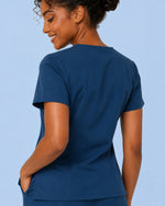 Women's One-Pocket V-neck Scrub Top Ocean