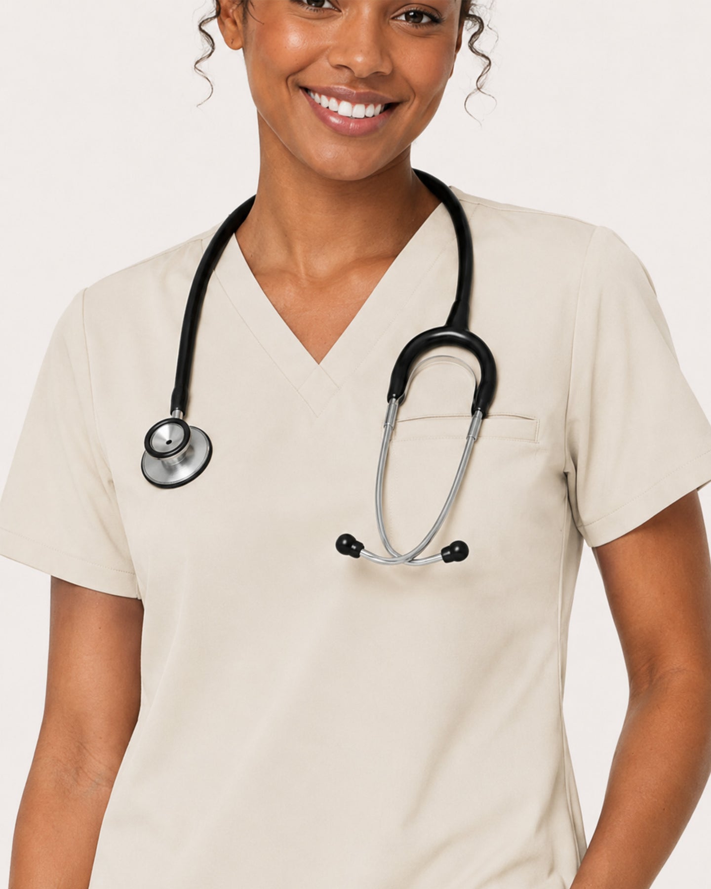 Women's One-Pocket V-neck Scrub Top Birch