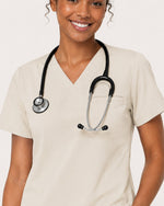 Women's One-Pocket V-neck Scrub Top Birch