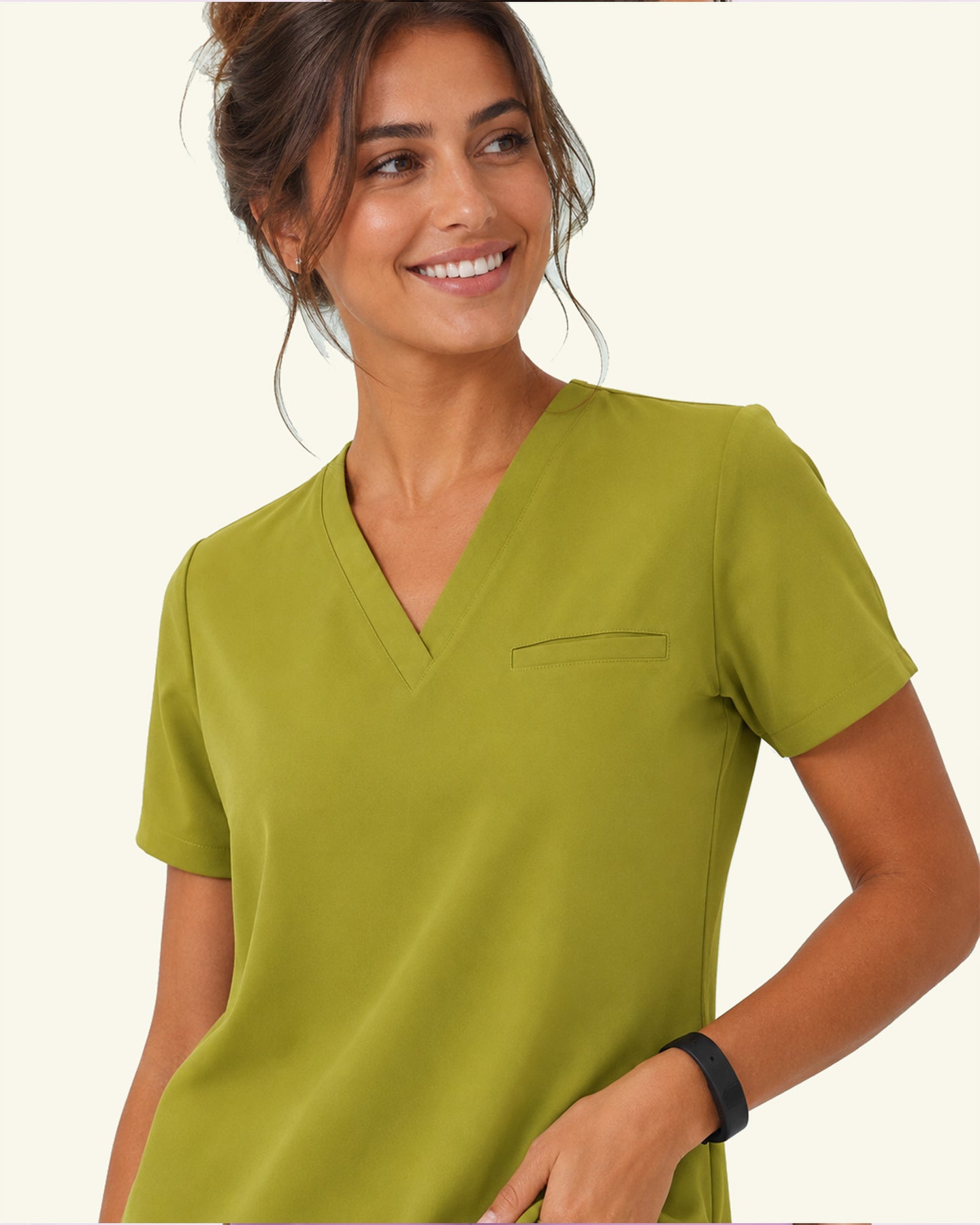 Women's One-Pocket V-neck Scrub Top Avocado